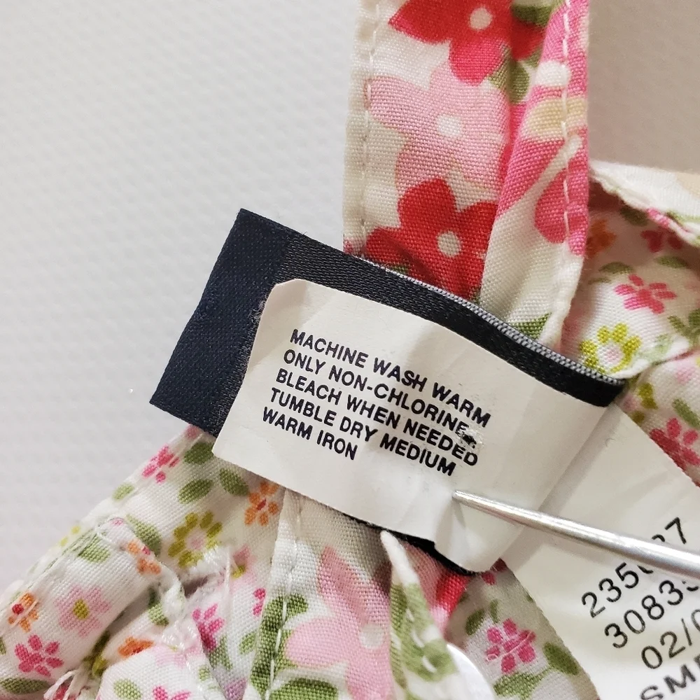 K1173 * Baby Gap Girls Floral Casual Dress White Pink Green Size 12-18M